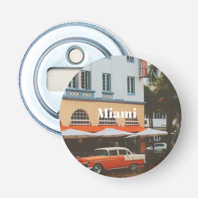 Miami Ocean Drive Reise-Souvenir Flaschenöffner (Vorderseite)
