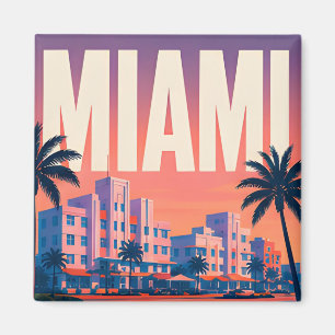 Miami Ocean Drive Sonnenuntergang Reise Magnet