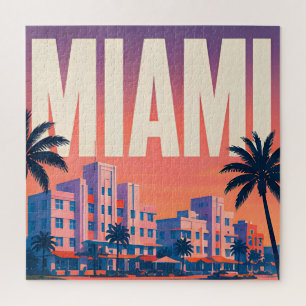 Miami Ocean Drive Sonnenuntergang Reise Puzzle