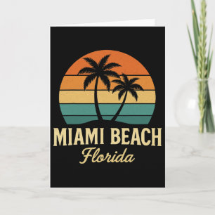Miami Palme Florida Vintage Sonnenuntergang Palmen Karte