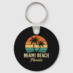 Miami Palme Florida Vintage Sonnenuntergang Palmen Schlüsselanhänger