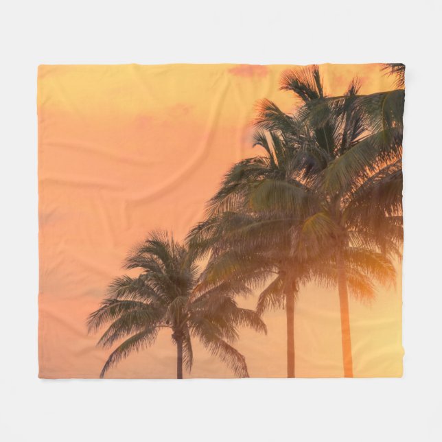 Miami-Palmen Fleecedecke (Vorderseite (Horizontal))