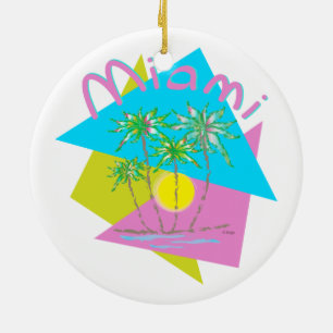 Miami Palmen Sonne Keramikornament