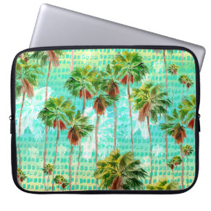 Miami Palms: Wasserfarbe Tropisch Nahtlos Laptopschutzhülle