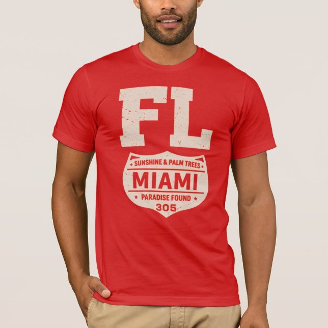 Miami Paradise Found Florida Graphic T-Shirt (Vorderseite)