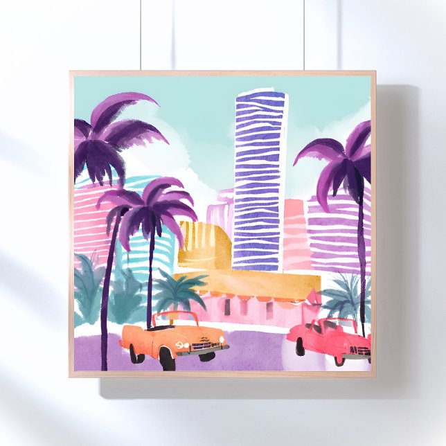 Miami Pastels | Messy Watercolor Painting Poster (Von Creator hochgeladen)