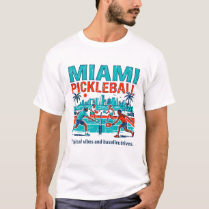 Miami Pickleball Tropische Vibes Baseline-Schläge T-Shirt