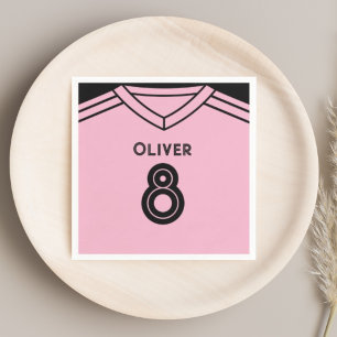 Miami Pink und Black Soccer Geburtstagsparty Serviette