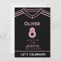 Miami Pink und Black Soccer Party Einladung zum Ge