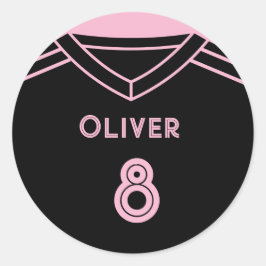 Miami Pink und Black Soccer Party Geburtstag Runder Aufkleber