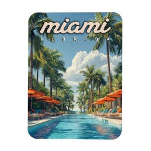 Miami Pool Vintage Magnet