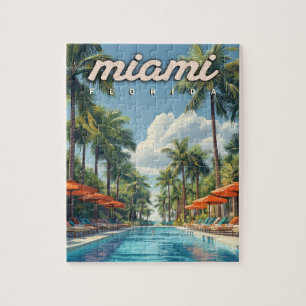 Miami Pool Vintage  Puzzle