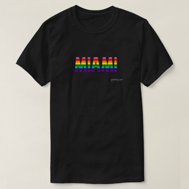 Miami Pride T - Shirt | Regenbogenflagge (Design vorne)