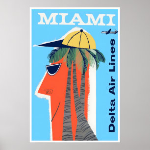 Miami-Reiseposter Florida-Druck Delta-Kunst Poster