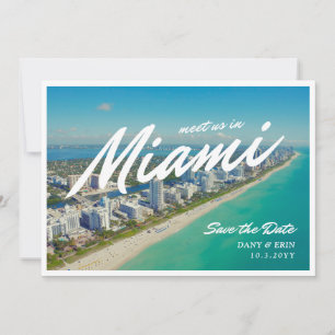 Miami Save the Date Postcard Style Einladung