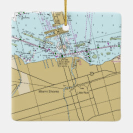 Miami Shores Nautical Chart Keramikornament
