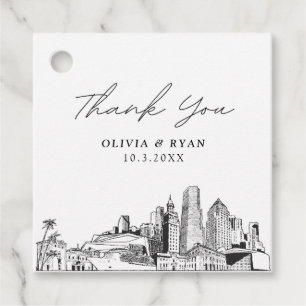 Miami Sketch Wedding Modern Favor Tag Geschenkanhänger