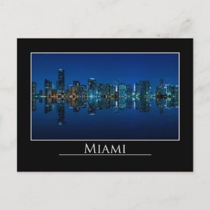 Miami Skyline am Abend Panorama - Postkarte