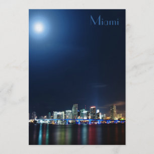 Miami-Skyline am Nachtpanorama - Einladung