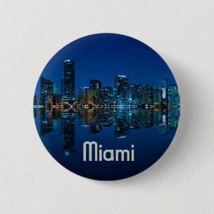 Miami-Skyline an der Dämmerung Button