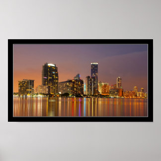 Miami Skyline bei Dusk Panorama Poster