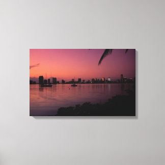 Miami Skyline bei Sunset Leinwanddruck