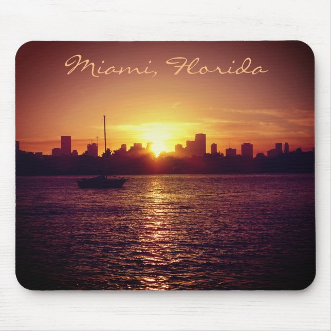Miami Skyline bei Sunset Mousepad (Vorne)