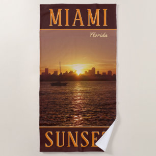 Miami Skyline bei Sunset Strandtuch
