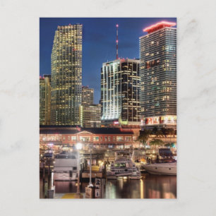 Miami Skyline City in Florida Postkarte