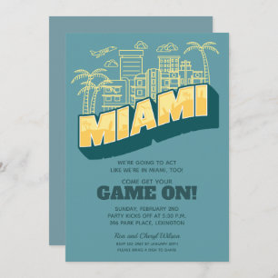 Miami Skyline Game On Football Party Einladung