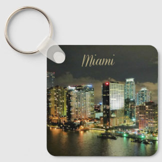 Miami Skyline in der Nacht Schlüsselanhänger
