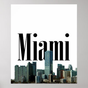 Miami-Skyline mit Miami im Himmel-Plakat Poster