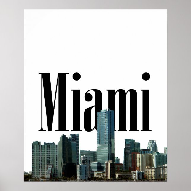 Miami Skyline mit Miami im Sky Poster (Vorne)