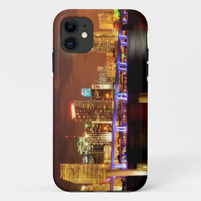 Miami-Skyline nachts, Florida Case-Mate iPhone Hülle (Rückseite)