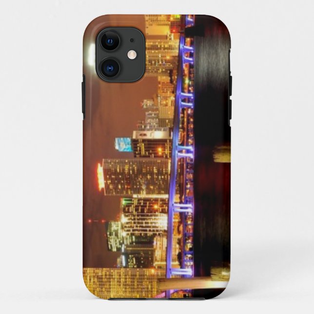 Miami-Skyline nachts, Florida Case-Mate iPhone Hülle (Rückseite)
