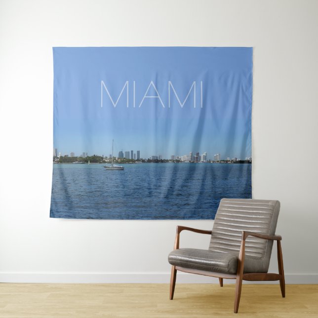 Miami Skyline ohne Text Wandteppich (Beispiel (Horizontal))