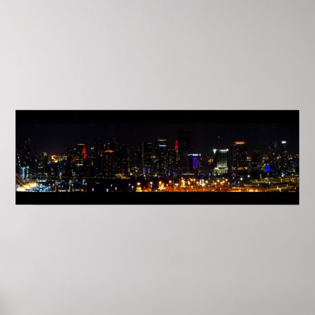 ~Miami Skyline~ PANORAMA POSTER, KÜMMERN SIE! Poster (Vorne)