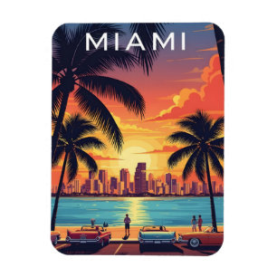 Miami-Skyline-Sonnenuntergang Magnet