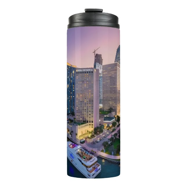 Miami-Skyline-Sonnenuntergang mit InterContinental Thermosbecher (Vorderseite)