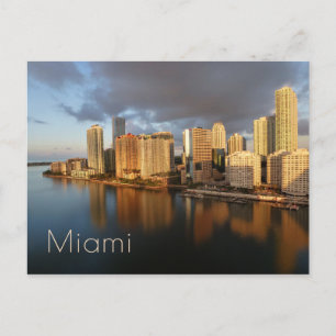 Miami Skyline und Reflektion Postkarte