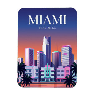 Miami-Skyline USA Magnet