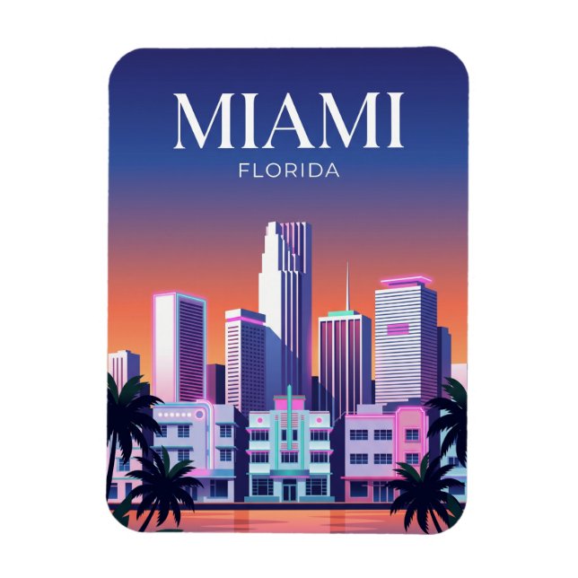 Miami-Skyline USA Magnet (Vertikal)