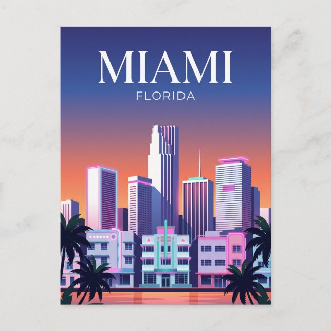 Miami-Skyline USA Postkarte (Vorderseite)