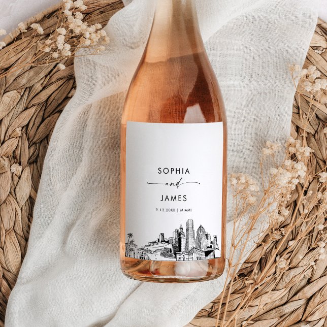 Miami Skyline Weinetikett (Von Creator hochgeladen)