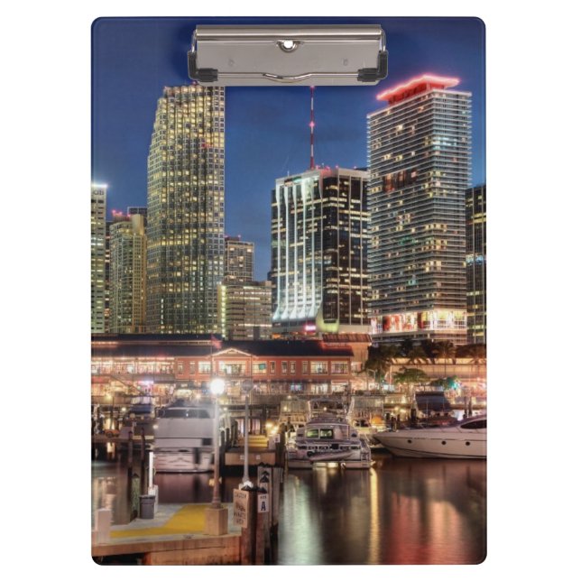Miami-Skylinestadt in Florida Klemmbrett (Vorderseite)