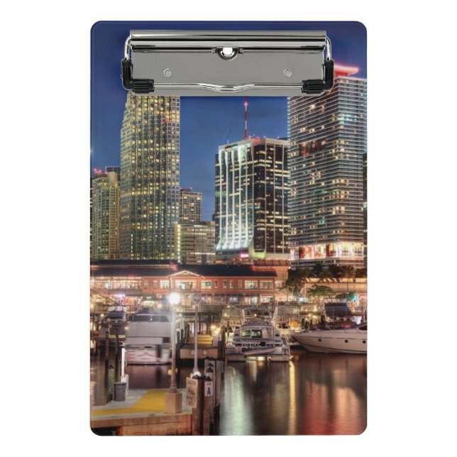 Miami-Skylinestadt in Florida Mini Klemmbrett (Vorderseite)