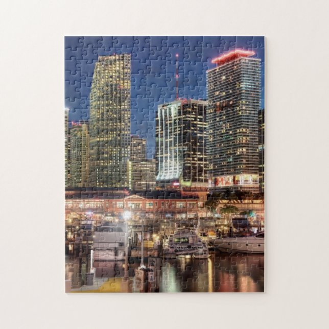 Miami-Skylinestadt in Florida Puzzle (Vertikal)