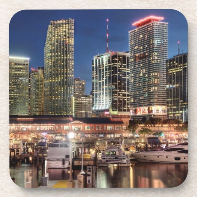 Miami-Skylinestadt in Florida Untersetzer (Vorderseite)