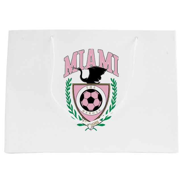 Miami Soccer Varsity Style Große Geschenktüte (Vorderseite)