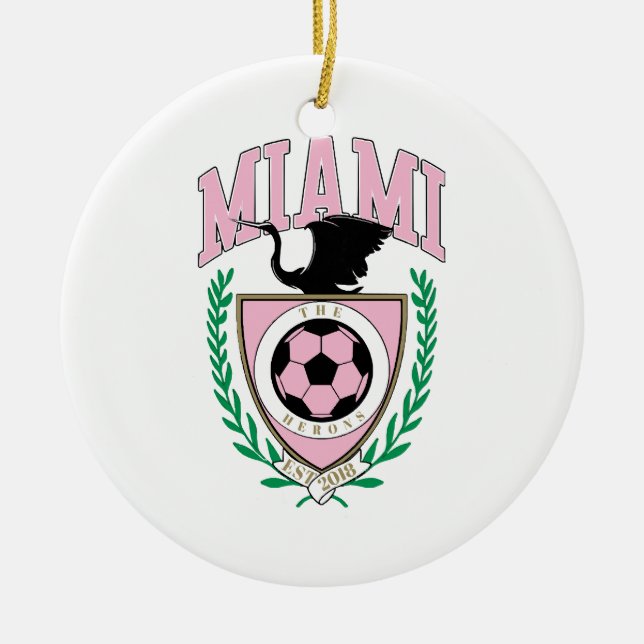 Miami Soccer Varsity Style Keramik Ornament (Vorne)